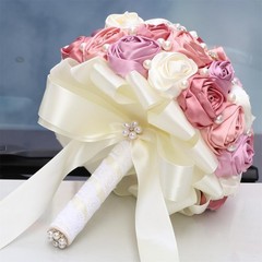 7.5″ Bridal Wedding Bouquet Round Bling Brooch Bouquet Throw Toss Artificial …