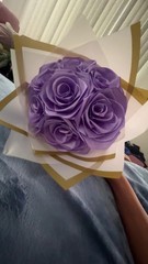 eternal ribbon flower roses bouquet ,purple , and a 7 count