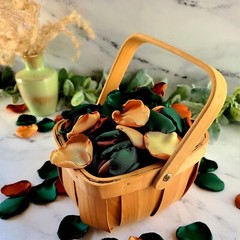 Emerald, Terracotta Rose Petals for Flower Girl Toss, Boho Fall Wedding Decor