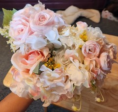 3 Bouquets, White & Pink Flowers, New