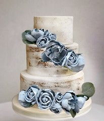 White Wedding Cake Topper Flower 2PC Ivory Sola Wood Garland Bridal Shower Decor