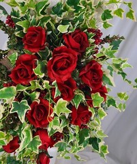 Roses and Ivy Garden Silk Wedding Bouquet