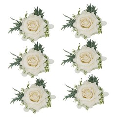 Exquisite Wedding Wristlet Artificial Flower Coordinating Grooms Boutonniere