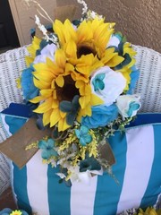 Sunflower wedding flowers package bridal bouquet decorations 7 bouquet turquoise