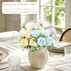 Mixed Colors Artificial Peony Flowers Fake White,champagne, Pink-purple , Blue