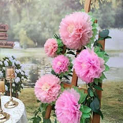 Pinks Flowers Decoration (11”-7” Assorted) 6 pcs Artificial Tissue Paper