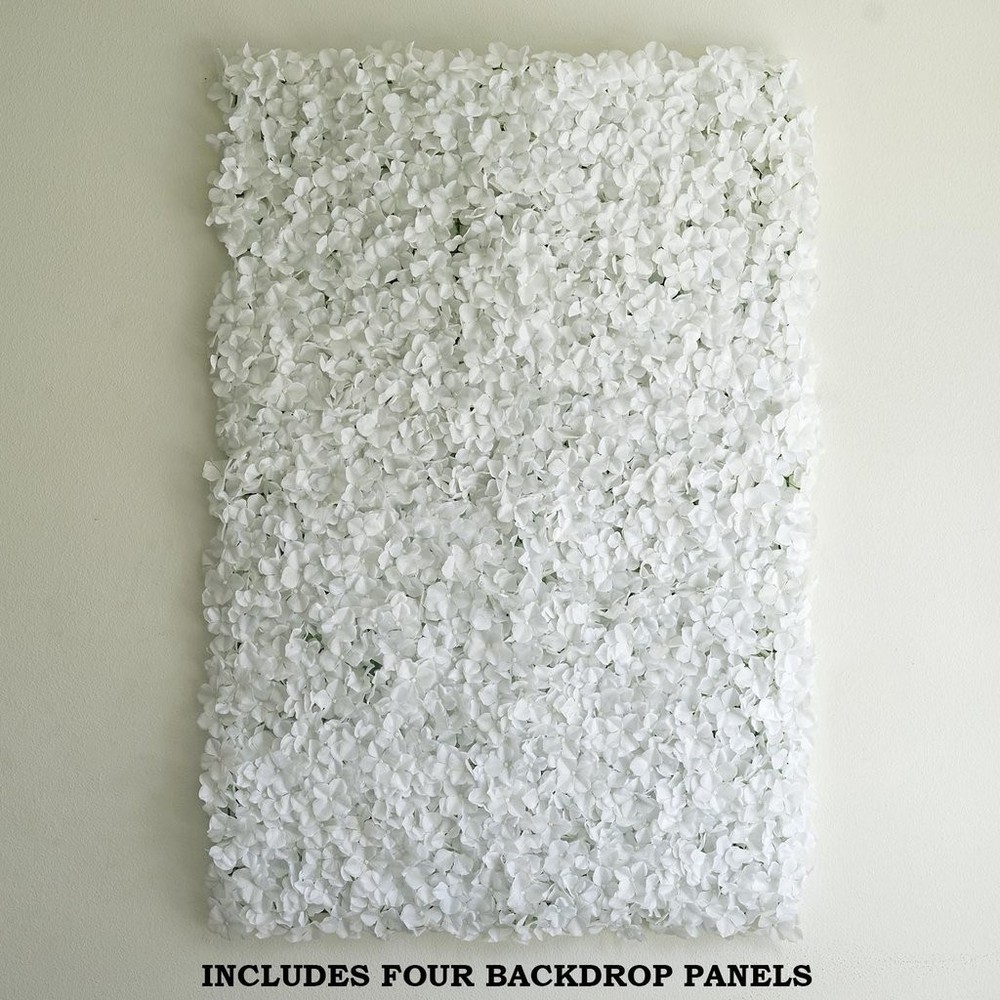 4 White Hydrangea Flowers Mat Wall Backdrop Panels Wedding Party Decorations