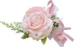 2PCS Rose Flower Wrist Corsage Boutonniere Set Handmade Artificial Corsage Set B