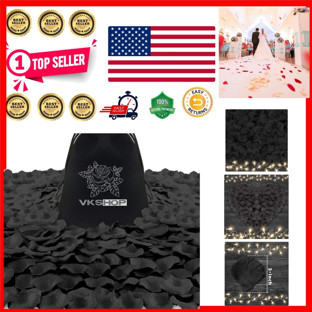 4500 Black Rose Petals for Romantic Weddings & Valentine’s Celebrations