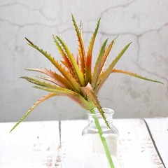 Orange Burgundy Green 12″ Aloe Faux Succulent Sprays Stems Wedding Centerpieces
