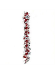2pc Christmas Garland 3.9ft Flocked Pine Red Berry Home Decor