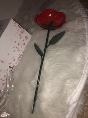 NEW Rose of Love Hand Forged Iron Red Rose Anniversary Wedding Valentines Day