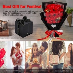 EIGHTOWN Roses Bouquet Artificial Flower – Preserved Red Rose Bright