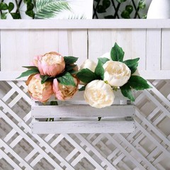 BEIGE 10″ SILK FLOWERS Artificial Peony Bouquet Arrangement Wedding Centerpieces