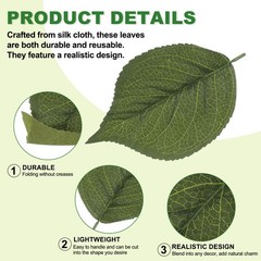 Hydrangea Fake Leaves 50 Pcs Artificial Plants Greenery Decorations