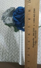7 – Bridal Bouquets – Bridesmaid – 7″x9.5″ – Royal Blue White Gray Roses – NEW