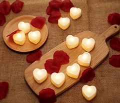 70 Packs Heart Shape Tealights With 2000+ Pieces Silk Rose Fake Petals