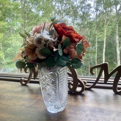 Beautiful Bridal Wedding Bouquet Budget Handmade Faux Floral Red Pink White