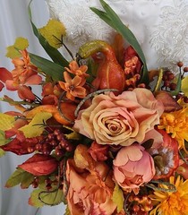 Autumn Bounty Faux Silk Bridal Bouquet