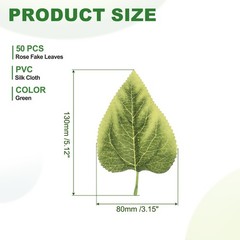 50Pcs Medium Sunflower Fake Leaves Artificial Plants Greenery Decorations