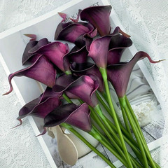 6PCS Real Touch Calla Lily Bouquet Artificial Flowers, Wedding Bridal Home Decor