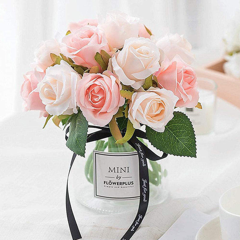 Silk Rose Flowers Floral Bridal Wedding Bouquet DIY Home Party Decor Your Night