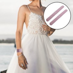 6Pcs Elegant Pink Floral Corsage Slap Bracelets Wedding Wristbands Bulk