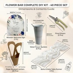 DIY Flower Bloom Bar Kit – All-In-One Bouquet Supplies – Vintage Metal Buckets