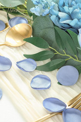 300pcs Rose Petals Dusty Blue Faux Silk Flower Petals for Wedding Flower Girl…