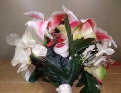 Handmade Wedding Bouquet Pink And White With Jewels Beautiful Made In 2010