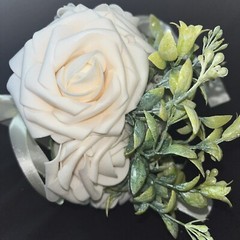 10 Bridal Bridesmaid Wedding Bouquet Artificial Champagne Blush Roses NEW