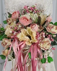 Rose and Ribbons Faux Floral Wedding Bouquet