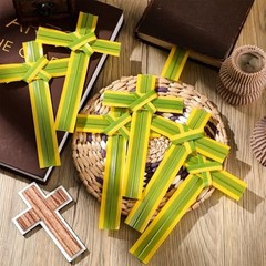 50 Pcs Palm Cross Palm Sunday Hand Held Portable Prayer Crosses 7.09 Inches