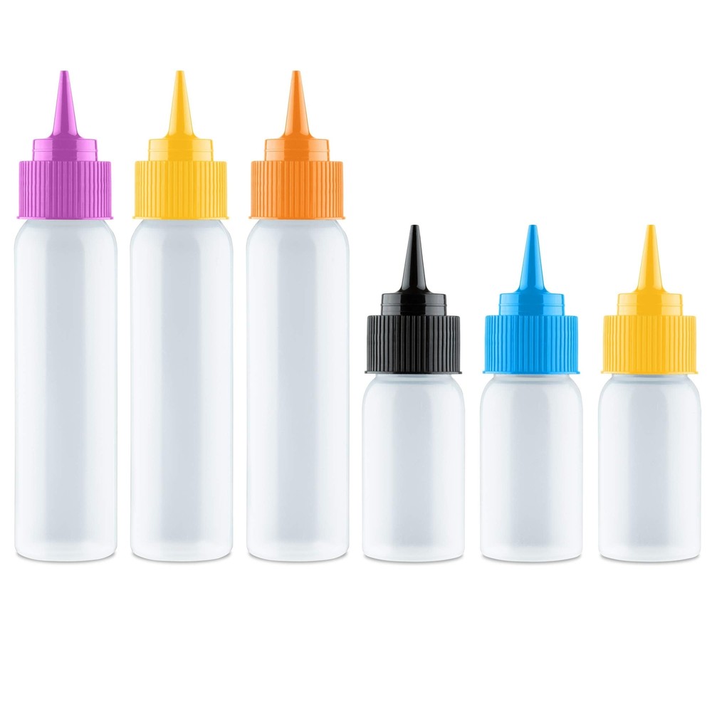Free Hand Writer Bottles – 6 Easy Small Squeeze Bottles – 3 Each 1 and 2 Ounc…