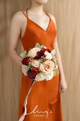 Ling’s Moment Terracotta Bridal Bouquet for Bride, Burnt Orange Wedding Bouqu…