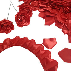 300Pcs Premade Satin Ribbon Rose Petals Half-Finished for Eternal Rose DIY Ramos