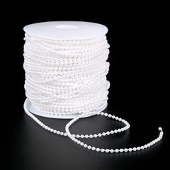 White Pearl Garland Strand,3Mm Crystal Beads Faux Bead Spool Rope for Wedding Pa