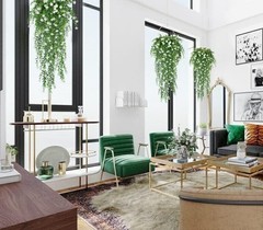 3pc Artificial Fern Plant Fake Eucalyptus Leaf Hanging Flower Vine Home Decor