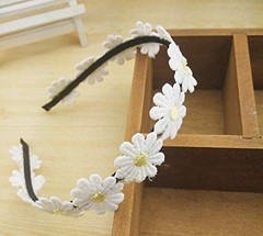 Accesyes Daisy Flower Headband Boho Sunflower 1 Count (Pack of 1), Headpiece