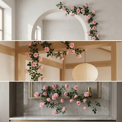 Artificial Rose Vine, rustic aesthetic Wall Hanging Outdoor Garland