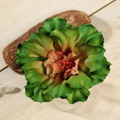 Orange Burgundy Green 6″ Faux Succulent Echeveria Rosettes Sprays Stems Sale