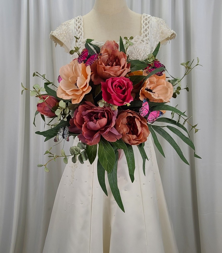 Flutterby Butterflies Faux Silk Wedding Bouquet