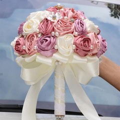 7.5″ Bridal Wedding Bouquet Round Bling Brooch Bouquet Throw Toss Artificial …