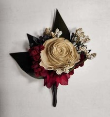 Champagne Gold Burgundy Black Sola Wood Bridal Wedding Bouquet Accessories
