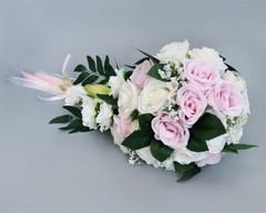Artificial Rose Wedding Bride Multicolor Waterfall Flower Bouquet Romantic Decor