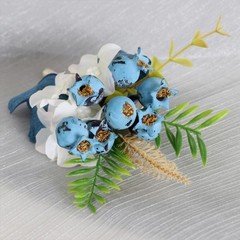 6Pcs Artificial Berries Boutonniere for Grooms Bride Groomsmen Bridesmaids