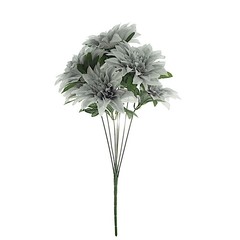 2 SILVER 20″ Artificial Dahlia SILK FLOWER BUSHES Wedding Party Home Decorations