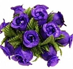 144 Miniature Poly Rose Silk Favor Flower Pick Wedding Shower – Purple purple