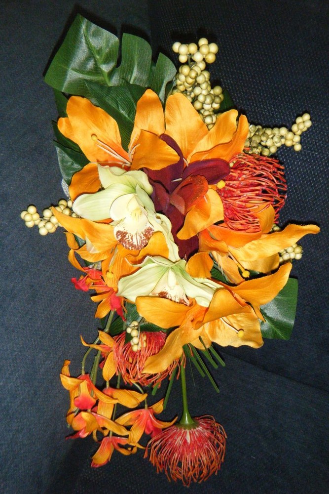 Tropical Orchid Cascade Bouquet