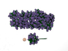 144 Miniature Poly Rose Silk Favor Flower Pick Wedding Shower – Purple purple